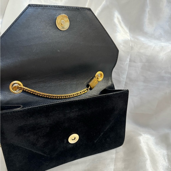 Saint Laurent Black Suede and Leather Betty Shoulder Bag - Picture 9 of 13